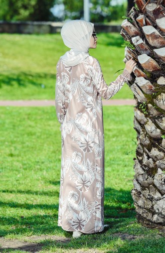 Robe Viscose a Motifs 8001-01 Rose Pâle 8001-01