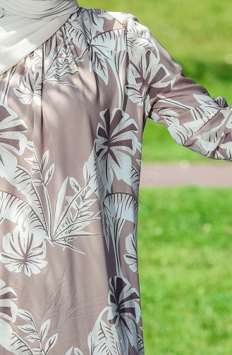 Robe Viscose a Motifs 8001-01 Rose Pâle 8001-01