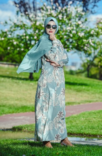 Blue Hijab Dress 8001-03