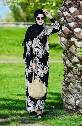 Black Hijab Dress 8001-04