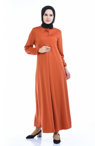 Brick Red Hijab Dress 8380-01