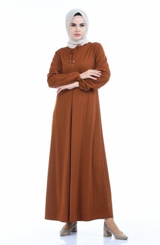 Tan Hijab Dress 8380-03