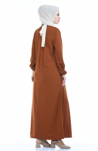 Tan Hijab Dress 8380-03