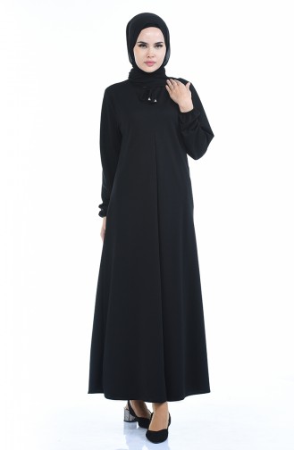 Black Hijab Dress 8380-04