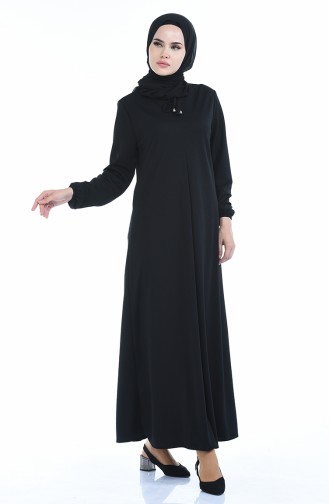 Black Hijab Dress 8380-04