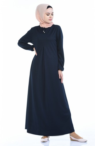 Navy Blue Hijab Dress 8380-05