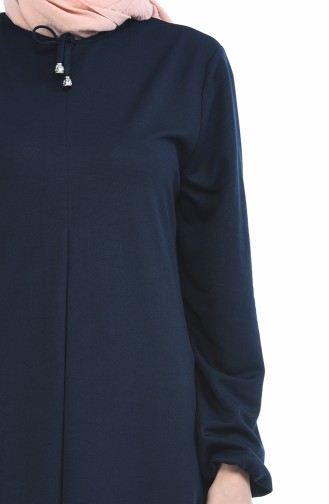 Navy Blue Hijab Dress 8380-05