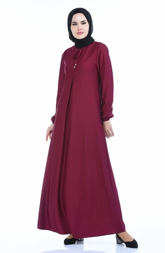 Plum Hijab Dress 8380-08