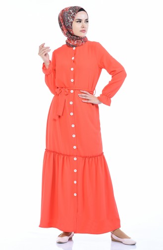 Coral Hijab Dress 1010-01