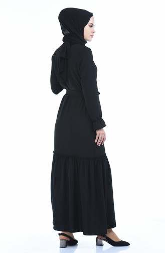 Geknöpftes Kleid 1010-02 Schwarz 1010-02