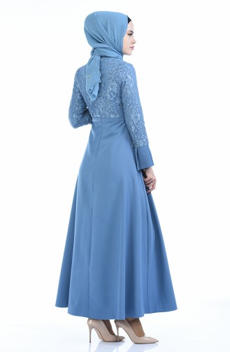 Lace Pearl Dress 9439-01 Indigo 9439-01