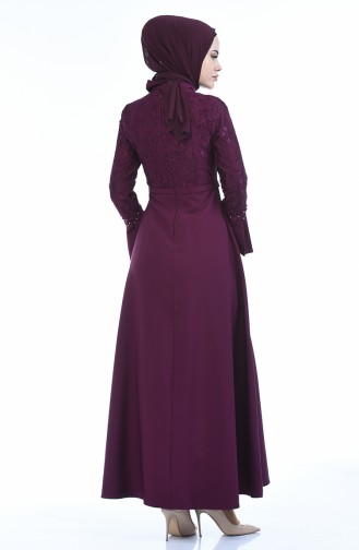 Plum Hijab Dress 9439-02