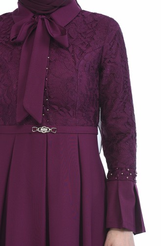 Robe Perlées a Dentelle 9439-02 Plum 9439-02