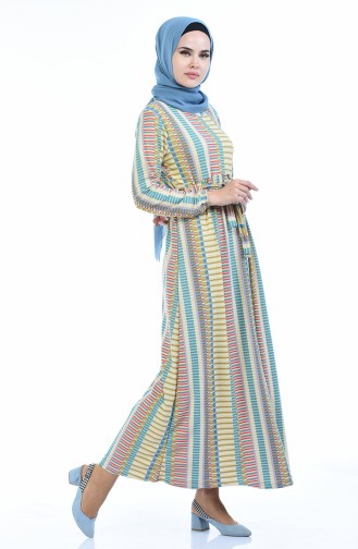 Green Almond Hijab Dress 4791F-03