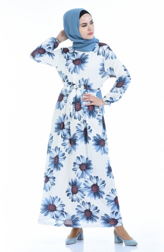 Blue Hijab Dress 4791H-01