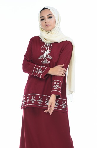 Blouse Brodée 21203-02 Bordeaux 21203-02