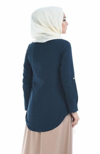 Blouse Brodée 21205-03 Pétrol 21205-03