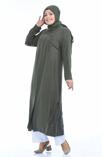 Grosse Grösse Sinnlich Abaya mit Reissverschluss 0365-01 Grün 0365-01