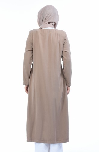 Abaya Tensel a Fermeture Grande Taille 0365-04 Vison 0365-04