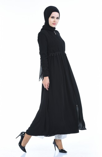 Abaya a Dentelle 85110-01 Noir 85110-01