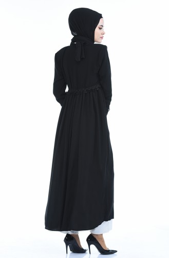 Abaya a Dentelle 85110-01 Noir 85110-01