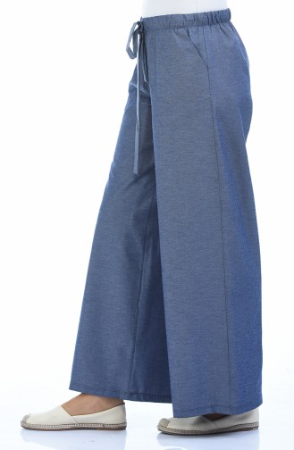 Pantalon Large Élastique 0253-01 Bleu Marine 0253-01