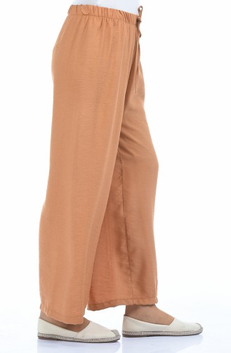 Beli Lastikli Bol Paça Pantolon 25075-02 Taba