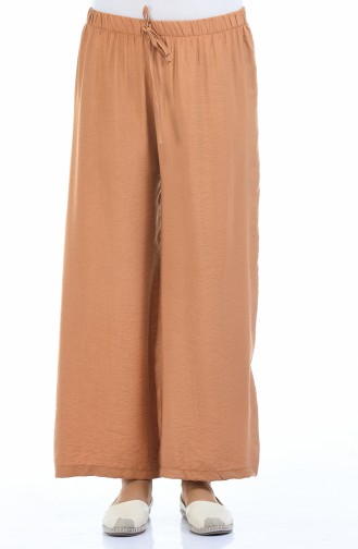 Beli Lastikli Bol Paça Pantolon 25075-02 Taba
