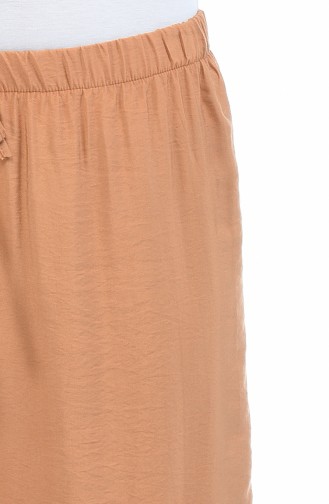 Beli Lastikli Bol Paça Pantolon 25075-02 Taba