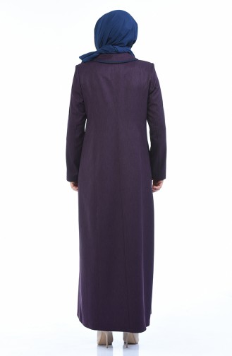 Grosse Grösse Hijab Mantel mit Tasche 0529-01 Lila 0529-01