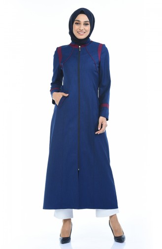 Hijab Mantel mit Reissverschluss 1907-02 Dunkelblau 1907-02