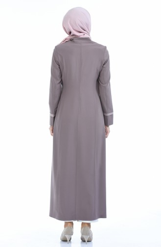 Leinen Hijab Mantel mit Versteckte Knopf  3181-01 Puder Rosa 3181-01