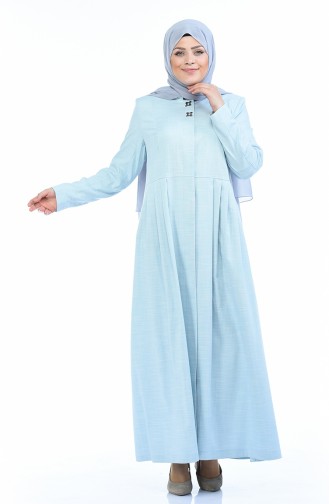 Sommerlicher Leinen Hijab Mantel 8020-01 Minzengrün 8020-01