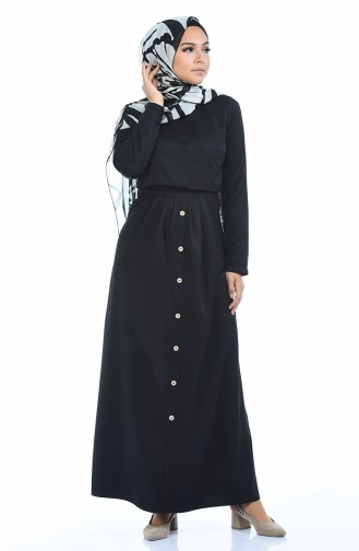 Schwarz Hijab Kleider 4275-02