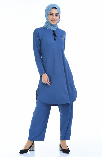 Cepli Tunik Pantolon İkili Takım 2174-02 İndigo