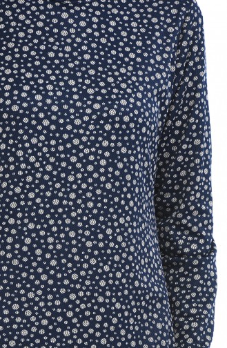 Robe a Motifs 8837-01 Bleu Marine 8837-01