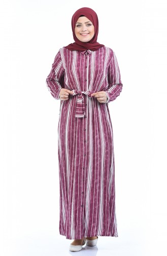 Robe a Rayures Grande Taille 7516-04 Plum 7516-04