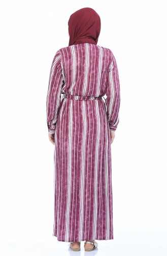 Robe a Rayures Grande Taille 7516-04 Plum 7516-04