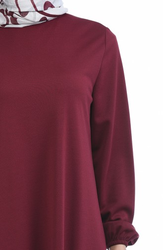 Claret Red Hijab Dress 8370-09
