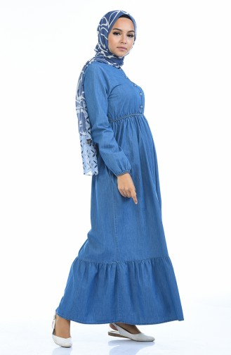 Denim Blue Hijab Dress 4071-02