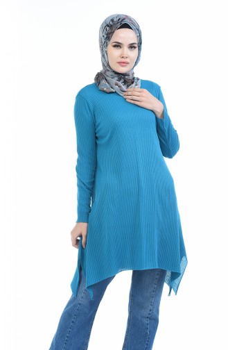 Basic Asimetrik Tunik 8109-19 Petrol