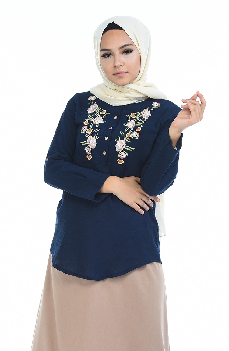 navy blue dress blouse