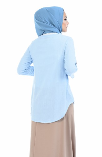 Blouse Brodée 21205-05 Bleu Bébé 21205-05