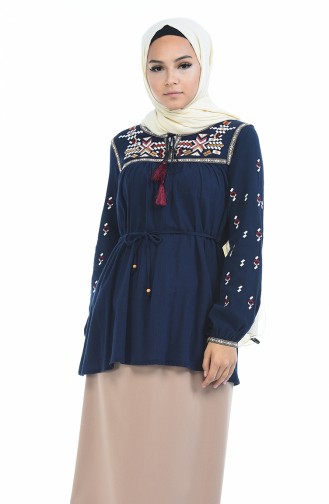 Navy Blue Blouse 21206-06