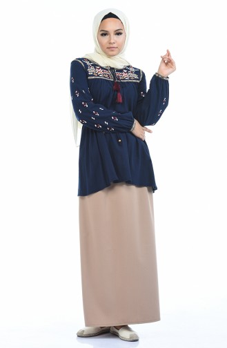 Navy Blue Blouse 21206-06