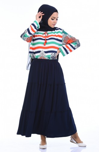 Navy Blue Skirt 7880A-02