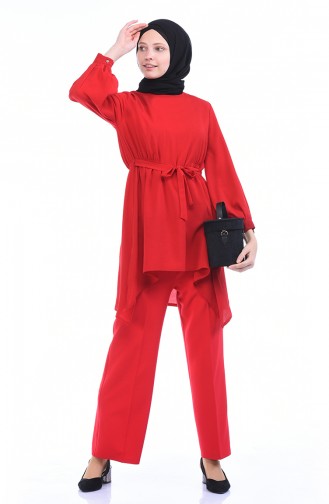 Elastic wide-leg Pants 0892-05 Red 0892-05