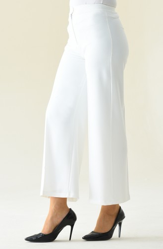 Flared Summer Pants 1108-04 White 1108-04