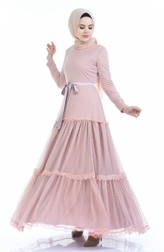 Powder Hijab Dress 12010-01