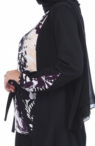 Ensmeble Deux Pieces Blouse Veste 0011-03 Noir 0011-03